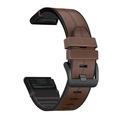 Uniwersalny skórzany i silikonowy pasek Garmin 22 mm - brązowy