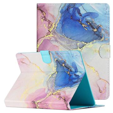 Uniwersalne etui na tablet Marble Pattern Folio - 10" - różowy/niebieski