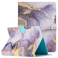 Uniwersalne etui folio na tablet Marble Pattern - 10" - fioletowe