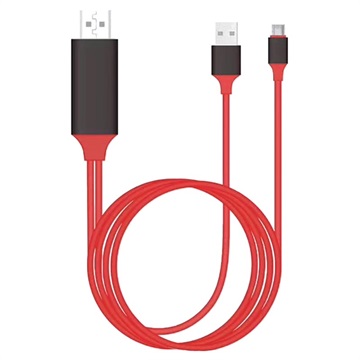 Uniwersalny Adapter Type-C na HDMI - 2m - Czerwień