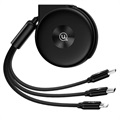 Zwijany Kabel USB 3-w-1 Usams US-SJ280 - Czarny