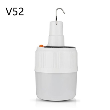 V52 Przenośna ładowalna solarna żarówka / lampa kempingowa LED z 5-biegowym oświetleniem i haczykiem