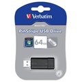 Pendrive USB Verbatim PinStripe - Czarny - 64GB