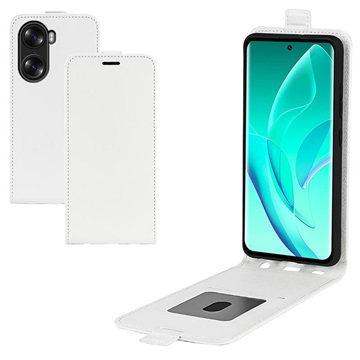 Pionowo Zamykane Etui z Kieszenią na Kartę do Honor 60 Pro - Biel