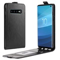 Pionowe Etui z Klapką do Samsung Galaxy S10 - Czarne