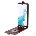 Samsung Galaxy A23 5G Pionowe Etui z Kieszenią na Kartę - Brąz