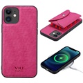 Etui Vili T do iPhone 12 Mini z Magnetycznym Portfelem - Ciemny Róż