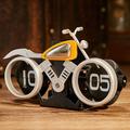 Mechaniczny zegar biurkowy Vintage Motorcycle - srebrny / pomarańczowy
