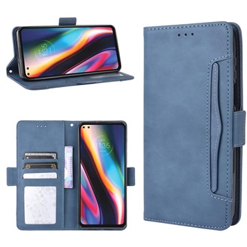 Motorola Moto G 5G Plus Vintage Series Wallet Case with Card Holder - Blue