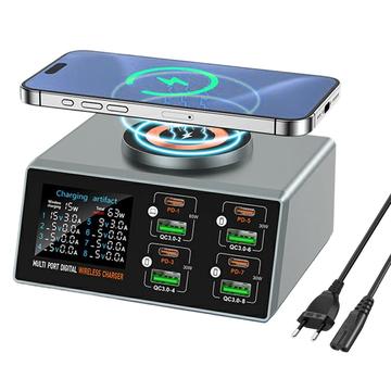 Stacja ładująca WLX-X9S 9 w 1 - 140W, USB-C, USB-A i ładowanie bezprzewodowe