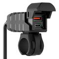 WUPP CS-2100A1 Dwuportowa szybka ładowarka motocyklowa USB-A i Type-C z woltomierzem LED