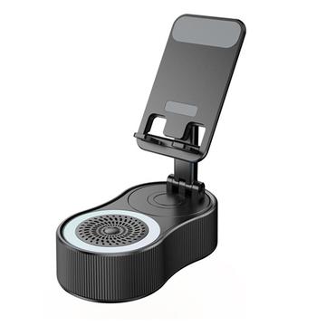 WYS-2303BT Uchwyt na telefon 3 w 1 z głośnikiem Bluetooth i powerbankiem - czarny