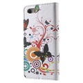 Skórzane Etui-Portfel iPhone 5 / 5S - Motyw Motyli