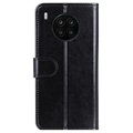 Etui z Portfelem z Funkcją Podpórki do Huawei Nova 8i/Honor 50 Lite - Czarne