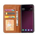 Etui z Portfelem z Funkcją Podpórki do Samsung Galaxy S10 - Brąz