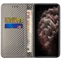 Etui z Portfelem do Samsung Galaxy S22 5G - Włókno Węglowe - Szary