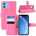 Etui z Portfelem do iPhone 11 z Magnetycznym Zamknięciem - Ciemny Róż