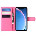 Etui z Portfelem do iPhone 11 z Magnetycznym Zamknięciem - Ciemny Róż