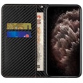 Etui z Portfelem do iPhone 14 Pro - Włókno Węglowe - Czarne