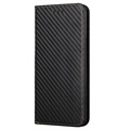 Etui z Portfelem do iPhone 14 Pro - Włókno Węglowe - Czarne