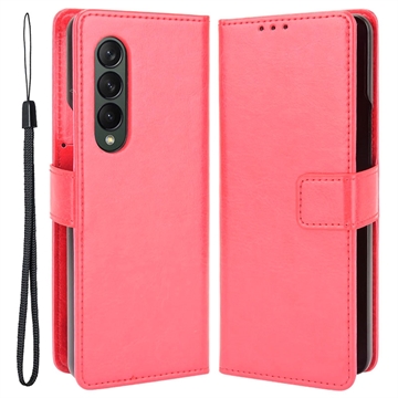 Samsung Galaxy Z Fold4 Etui-Portfel Kieszenią na Kartę - Czerwień