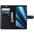 Etui z Portfelem z Funkcją Podpórki do Sony Xperia 1 - Czarne