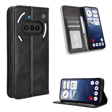 Nothing Phone (3a) Etui portfelowe z magnetycznym zamknięciem - czarny