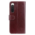 Sony Xperia 10 IV Etui-Portfel Zamykane na Magnes - Brąz