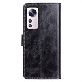 Etui z Portfelem do Xiaomi 12 Pro z Magnetycznym Zamknięciem - Czarne