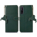 Sony Xperia 1 V Skórzane Etui z Portfelem z RFID - Zieleń