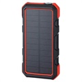 Wodoodporny Solarny Powerbank/Bezprzewodowa Ładowarka - 20000mAh - Czerwony