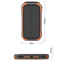 Wodoodporny Solarny Powerbank z Ładowarką Indukcyjną - 30000mAh - Pomarańczowy