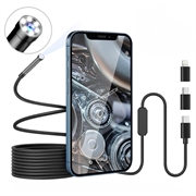 Wodoodporna kamera endoskopowa 8 mm do iPhone'a, iPada, smartfonów, tabletów - 3 m