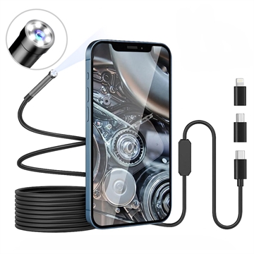 Wodoodporna kamera endoskopowa 8 mm do iPhone\'a, iPada, smartfonów, tabletów - 3 m