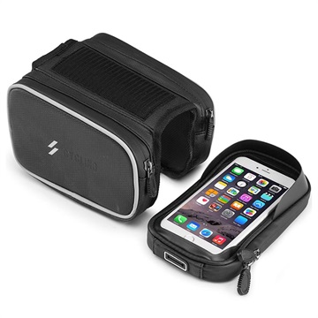 Wodoszczelna Torba na Rower z Odłączaną Kieszonką na Smartfon SZ-009 - Czarna
