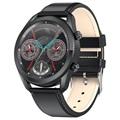 Wodoodporny Smartwatch L16 z Pulsometrem - Skóra - Czarny