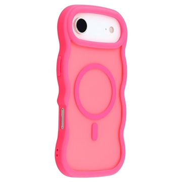 iPhone Air Etui hybrydowa z magnetycznym brzegiem fali - gorący róż