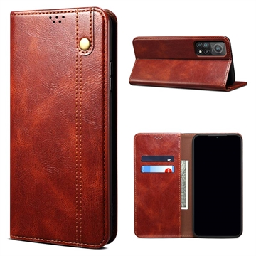 Xiaomi 11T/11T Pro Etui z Portfelem Waxy Serii - Brąz