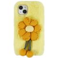 iPhone 14 Etui z TPU 3D Plush Puszysta zima - Żółty Kwiat