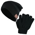 Zestaw Zimowy - Rękawiczki do Ekranów Dotykowych i Czapka Bluetooth - Czarny