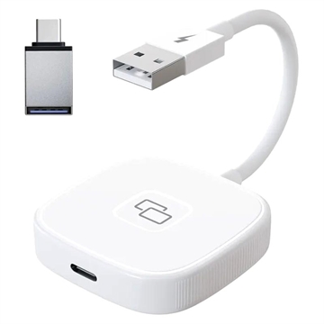 Przewodowy CarPlay Mirror Adapter THT-020-7 do iPhone\'a - USB-A, USB-C (Otwarte Opakowanie - Zastępcze) - Biały