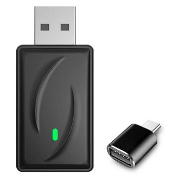 Bezprzewodowy klucz sprzętowy USB CarPlay i Android Auto 2 w 1 z adapterem USB-C