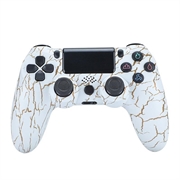 Bezprzewodowy kontroler do gier Gamepad do PS4 Joystick do gier z głośnikiem i gniazdem słuchawkowym stereo - Biała Pęknięcie