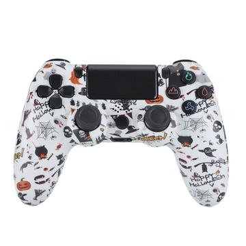 Bezprzewodowy kontroler do gier Gamepad do PS4 Joystick do gier z głośnikiem i gniazdem słuchawkowym stereo - Biały Halloween