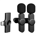 Mikrofon Bezprzewodowy Lavalier / Klips do Smartfona - USB-C - Czarny