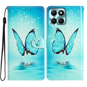 Honor X6c Etui z Portfelem z Serii Wonder - Niebieski Motyl