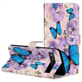 Etui z Portfelem z Serii Wonder do Google Pixel 7a - Niebieski Motyl