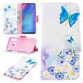 Etui z portfelem z serii Wonder do Huawei P30 Lite - Niebieski Motyl