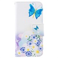 Etui z portfelem z serii Wonder do Huawei P30 Lite - Niebieski Motyl