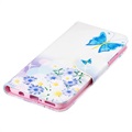 Etui z portfelem z serii Wonder do Huawei P30 Lite - Niebieski Motyl